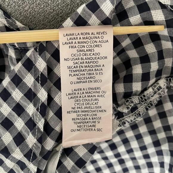 Nanette Lepore Women’s S Gingham Peplum Top Y2K Summer Classic - Picture 8 of 9